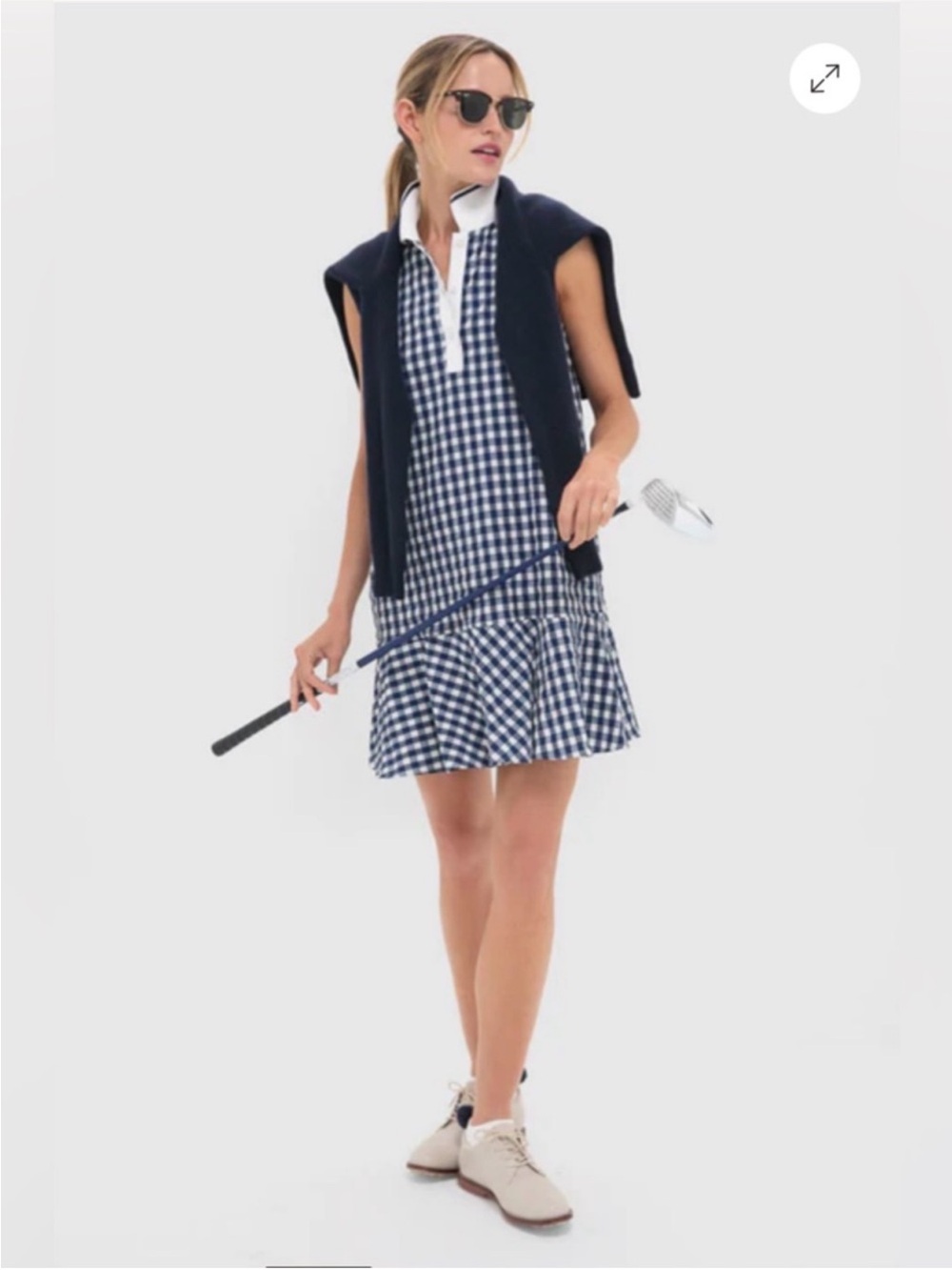 Tuckernuck Sport Navy Gingham Sleeveless Seersucker Dress